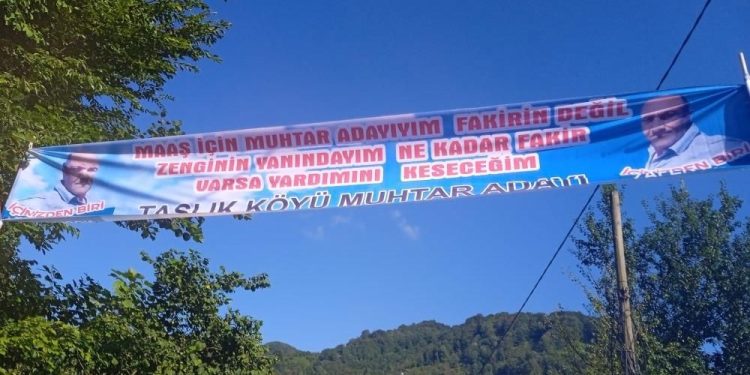Sosyal medyanın gündemindeki muhtar adayına afiş cezası